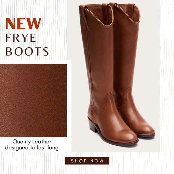 Frye Shoes - NWT - FRYE Women's Carson Pull On Western Boot, Molasses Extended Calf Size 8M